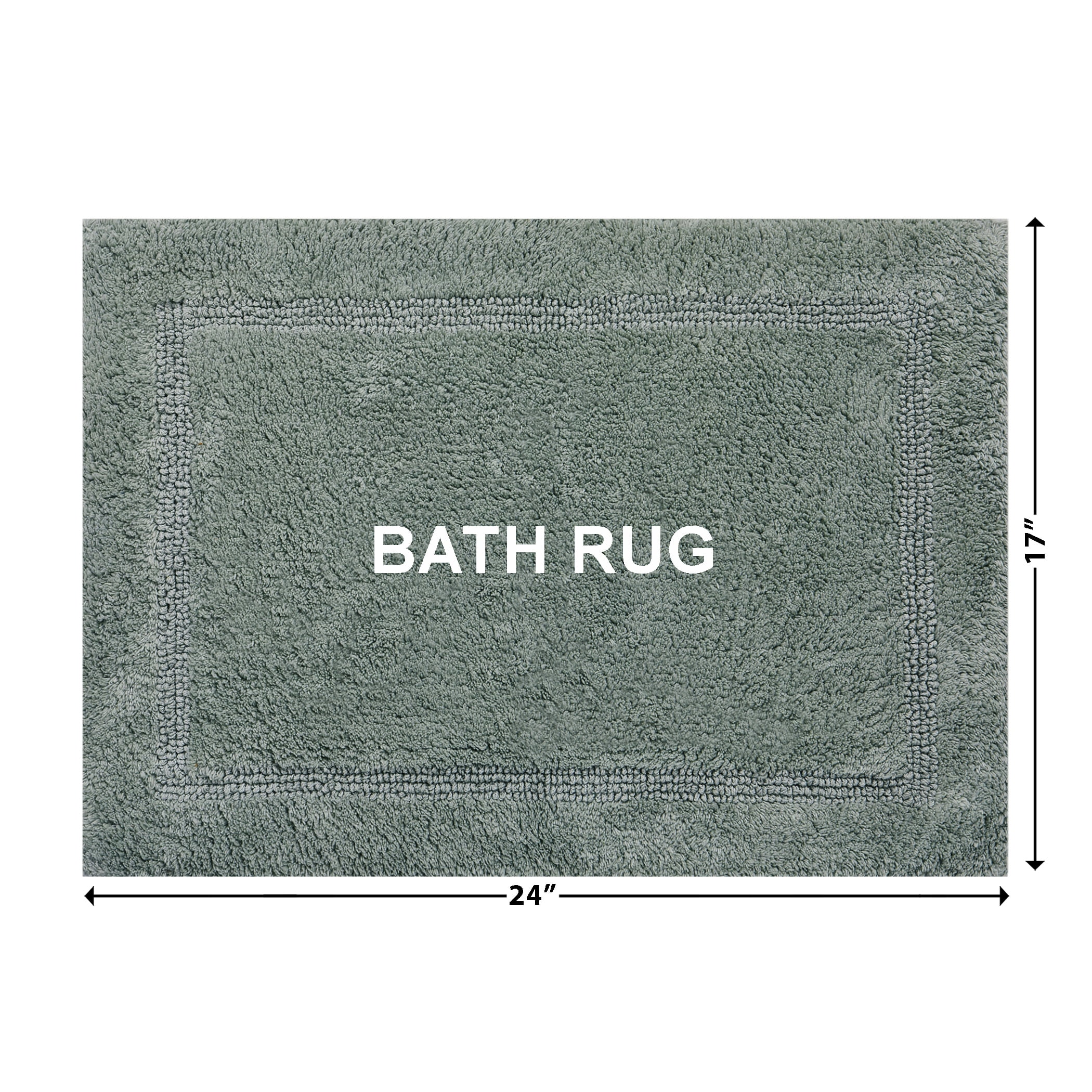 Better Homes & Gardens Cotton Reversible Bath Rug, Green River, 17" x 24"