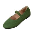 thumbnail image 3 of Domuza Women's Mary Jane Flat Shoes with Elastic Strap, Soft Faux Suede Slip On Casual Walking Flats, Comfortable Low Profile Everyday Footwear for Work Office Daily Wear Green 7（EU-38）, 3 of 7