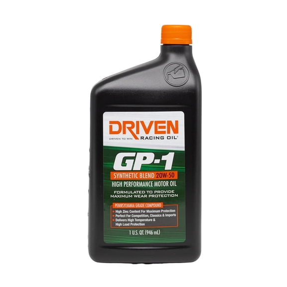 Driven Racing Oil 19506 GP-1 Synthetic Blend 20W50 Oil, 1 Quart