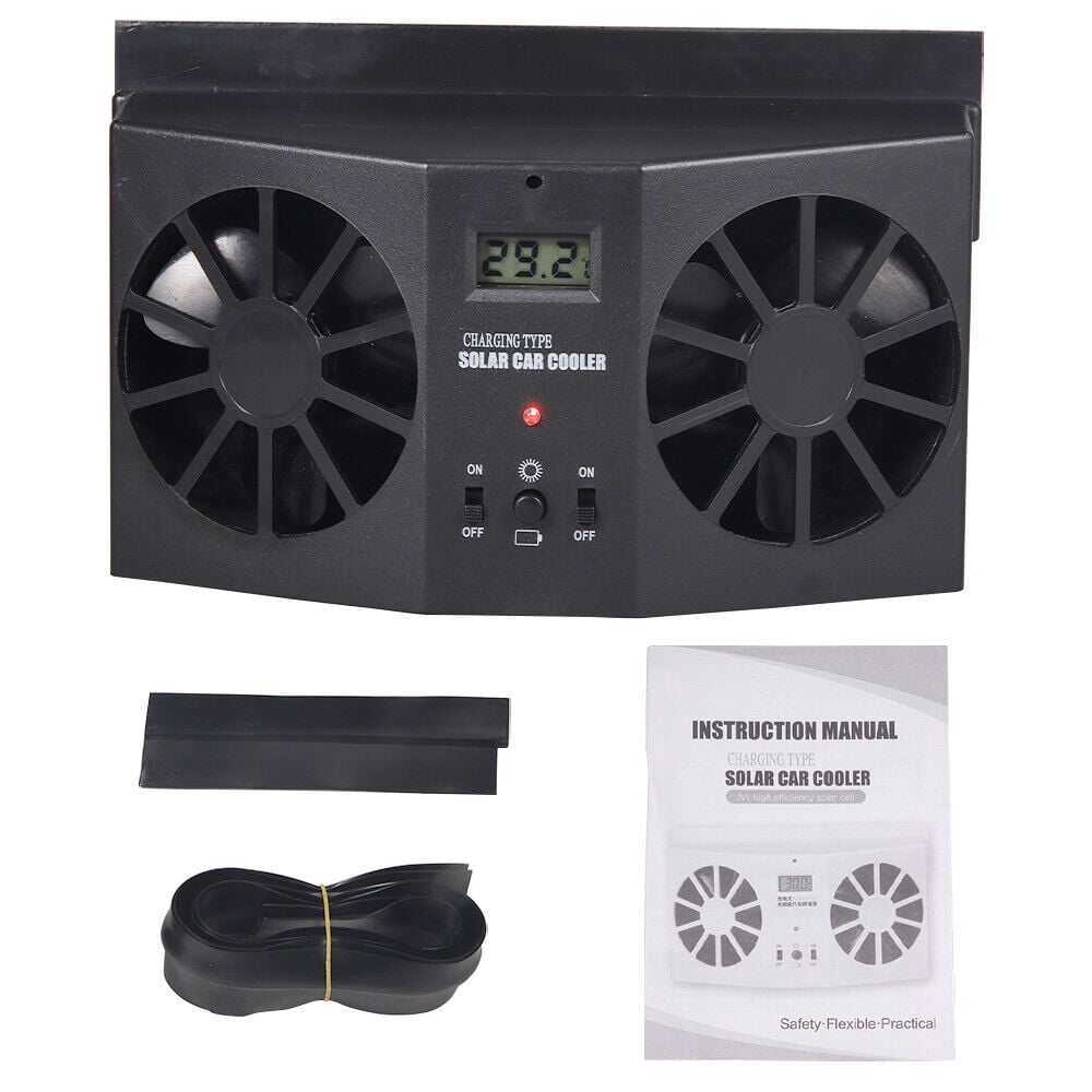 KingFurt Solar Powered Car Cooling Fan Cooler Auto Window Air Vent Exhaust Feel the Comfortable Temperature