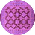thumbnail image 1 of Ahgly Company Indoor Round Oriental Purple Industrial Area Rugs, 7' Round, 1 of 4