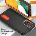 thumbnail image 5 of TECH CIRCLE for Samsung Galaxy A13 5G Case, Anti-Drop Hybrid Heavy Duty Protective Phone Cover Shockproof Rugged Military Bumper Tough Kickstand Cover for Samsung Galaxy A13 5G 6.5" 2021, Black+Orange, 5 of 8