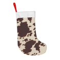 thumbnail image 3 of Flannel Christmas Stocking 17.7×11×7in Soft And Light Touch Good Socks Splicing Design Can Be Used For Hanging Dark Brown Cow Pattern, 3 of 8