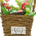 thumbnail image 4 of 15 in. Easter Decoration Woven Basket with Colorful Artificial Flower Blooms and Leafy Greens, 4 of 4
