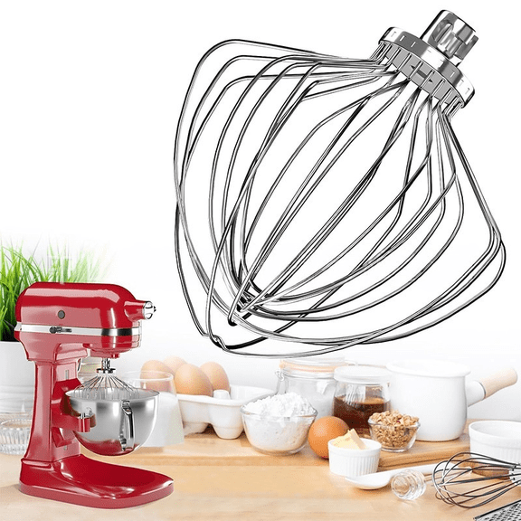7 Quart Stainless Steel Whip Attachment for Kitchenaid Mixers