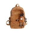 thumbnail image 1 of Sonducket para niña, bolsa de estudiante, bolso de hombro, multicolor, de gran capacidad, de pana, estilo Ins, dulce regalo, ligero Mochilas Marrón (con colgante) Sonducket AP018938-05, 1 of 6