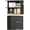 Black, variant on Metal Garage Wall Cabinet with Doors Side with Holes,Wall Mounted Metal Storage Cabinet with Up-Flip Door ,Garage Storage Cabinet for Garage, Basement, Kitchen, Warehouse,Office, Bathroom-Black