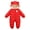 Red, variant on Baby Winter Warm Hooded Thick Down Jumpsuit Romper Jacket Overcoat Comfortable for Boys Girls Long sleeves 0-18 Months for Holiday Winter Party Christmas(0-3 Months Blue)
