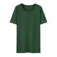 thumbnail image 6 of Plus Size Tops for Women Short Sleeve Round-Neck Pullover Solid Loose T-shirt Army Green XXXXXL, 6 of 6
