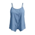 thumbnail image 6 of LEKWK Tank Tops for Women Camisole Loose Fit Spaghetti Strap Linen Cami Shirts Crew Neck Sleeveless Loose Fit Button Summer Tops Fashion Going Out Outfits, 6 of 6