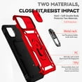 thumbnail image 2 of iPhone 11 Case,Dteck Shockproof Rubber Rugged Case Hybrid Hard Ring Holder Kickstand Slide Camera Lens Protector Cover for Apple iPhone 11,Red, 2 of 8