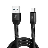 Charging Cable Quick Charging QC3.0 phone cable mobile USB Wire Nylon Braided Mobile Phone Data Cord, Black, Type-C