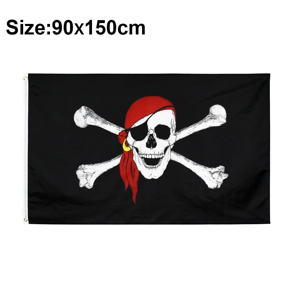 3x5 Pirate One Eyed Jack Red Hat Scarf Flag 3'x5' Brass Grommets NEW 