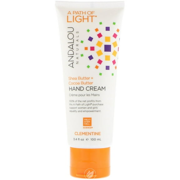 A Path of Light Clementine Hand Cream 3.4 Oz by Andalou Naturals, Pack of 2