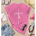 thumbnail image 3 of S4E Women's Faith Cross Religious T-Shirt XXX-Large Azalea Pink, 3 of 4