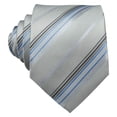 thumbnail image 5 of Corbata Barry.Wang rayada gris plata de seda, juego 150x8.5 cm, 5 of 5