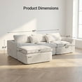 thumbnail image 4 of CARZZI 108'' Modular Sectional L-Shaped with Chair,Deep Seat Boneless Corner Couch for Living Room,Plush Corduroy Couch with Detachable Sofa Set,No Assembly(Left Facing Chaise，White), 4 of 8