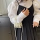 thumbnail image 1 of Bolso de mano para mujer, bolsos cuadrados de moda, bolso de mano con perlas, bolso de mensajero simple (blanco), 1 of 7