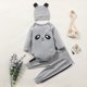 thumbnail image 2 of Gibobby Conjunto de pantalones para niños Ropa Bebé Sombrero Trajes Infantes Niños Niñas Pantalones de dibujos animados Imprimir Niñas Trajes y conjunto(Gris,18-24Meses), 2 of 5