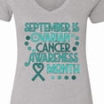 thumbnail image 4 of Inktastic September is Ovarian Cancer Awareness Month Women's V-Neck T-Shirt, 4 of 5