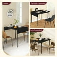 thumbnail image 4 of 47.2" Industrial Drop Leaf Dining Table for 2-4 People - Space Saving Folding Kitchen Table with Metal Frame, Black, 4 of 8