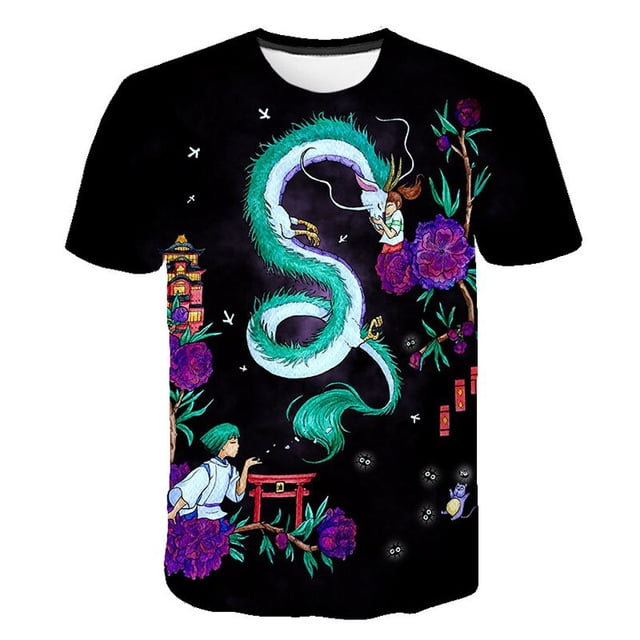 Summer Classic Totoro Anime T-Shirts & Prints Men's Casual T-Shirts Kawaii Cartoon Graphics Funny Harajuku O-Neck Short Sleeves11T Gong Bohan LED
