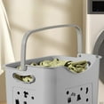 thumbnail image 4 of Tgbvmt Plastic Dirty Clothes Basket 14.96 Inches Large Capacity Hollow Ventilated Organizer Dual Handle Design Built-in Small Storage Frame For Bathroom Bedroom Dorm Laundry Organization, 4 of 6