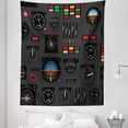 thumbnail image 1 of Airplane Cockpit Tapestry, Illustration Aircraft Panel Repetitive Pattern Gyroscope Print, Fabric Wall Hanging Decor for Bedroom Living Room Dorm, 5 Sizes, Dark Grey Multicolor, by Ambesonne, 1 of 1