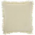 thumbnail image 3 of Mina Victory Shag Chindi Short Cut Contemporary Polyester Throw Pillow in Ivory, 3 of 6