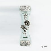 Rite Lite MZEB-10-SR Mezuzah, Glass & Metal, Silver Rose, Jerusalem, 5 ft.