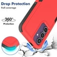 thumbnail image 3 of Decase Heavy-Duty Case for Samsung Galaxy S24 FE,Dual Layer Military Grade Drop Protection Anti-Fingerprint Anti-Scratch Hard Back Cover Silicone Bumper Shockproof Case for Galaxy S24 FE,Red, 3 of 5