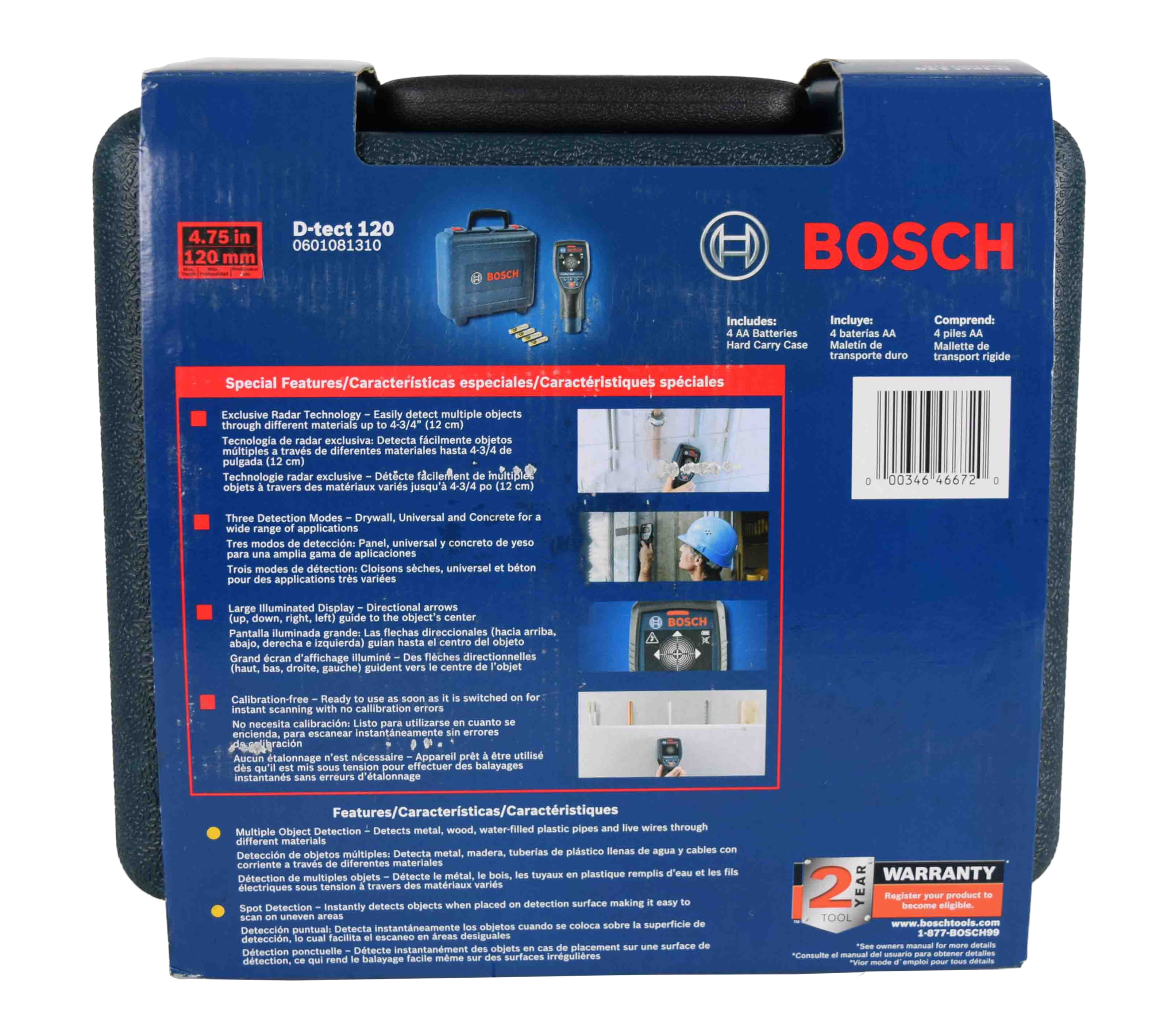 Bosch Wall And Floor Detection Scanner D Tect 120 Walmart Com