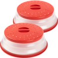 thumbnail image 1 of uds colador de tapa de placa de microondas plegable rojo para frutas y verduras, libre de BAP y no tóxico JFHHH pequeña, 1 of 5