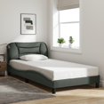 thumbnail image 3 of vidaXL Bed Frame with LED Lights Dark Grey 100x203 cm Fabric, 3 of 5