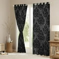 thumbnail image 3 of Castle Fairy Traditional Floral Flower Damask Blackout Curtains Set of 2 (52x84 Each) for Kids Teens Adults,Hippie Black Grey Window Curtains,Bohemian Exotic Style Curtains and Drapes Room Decor, 3 of 6