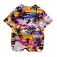thumbnail image 4 of Odeerbi Toddler Kids Boys Girls Hawaiian Tops Summer Beach Tropical Print Short Sleeve T-shirt Summer Funny Graphic Shirts 3-14 Years Multicolor, 4 of 5