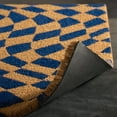 thumbnail image 2 of TOWN & COUNTRY TERRA Emmett Groovy Checkerboard Outdoor Door Mat, Natural Coir, Heavyweight, Non-Slip Entryway Mat, Blue, 18"x30", 2 of 6