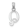 thumbnail image 4 of Diamond2Deal 14K White Gold Block Letter Q Initial Pendant for Women, 4 of 6