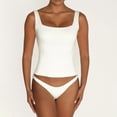 thumbnail image 2 of Mrat Workout Basic Crop Tops Women's Fashion Casual Spring Summer Beach Solid Color Round-Neck Tank Tops Tank Tops for Women 2024 S-192 White M, 2 of 6