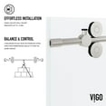 thumbnail image 4 of VIGO Elan 56 to 60 in. W x 74 in. H Sliding Frameless Shower Door in Stainless Steel with 3/8 in. (10mm) Frosted Glass, 4 of 13