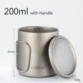 thumbnail image 2 of Arkzeo Double Wall Titanium Water Cup Coffee Tea Mug with Lid for Home Outdoor Camping 220ml With handles, 2 of 7