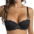 thumbnail image 1 of GPOECD Seamless Full Coverage Wireless Bra For Women Soft Support Comfortable Lace Underwire Everyday Lift Plus Size Demi Cup Black,38, 1 of 4