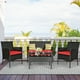 thumbnail image 1 of Juego De Muebles De Exterior De 4 Piezas Costway Ratán PE Blanco/Turquesa/Rojo, 1 of 8