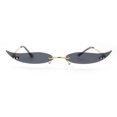 thumbnail image 1 of Mico Cut Out Narrow Blade Cat Eye Rimless Color Sunglasses Gold Black, 1 of 4