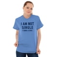 thumbnail image 3 of Not Single Have Dog Doggy Owner Lover Women's Plus Size Graphic Tee Brisco Brands 5X, 3 of 5