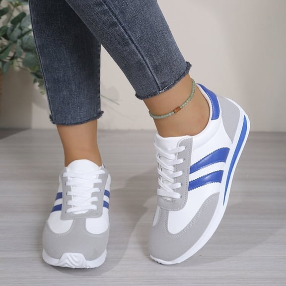 IEMIEMIEM Women's Sneakers Casual Comfort Lightweight Walking Shoes Slip On Non Slip Breathable Classic Comfort Retro Running Trainers Fashion Shoes Blue 9 Wide