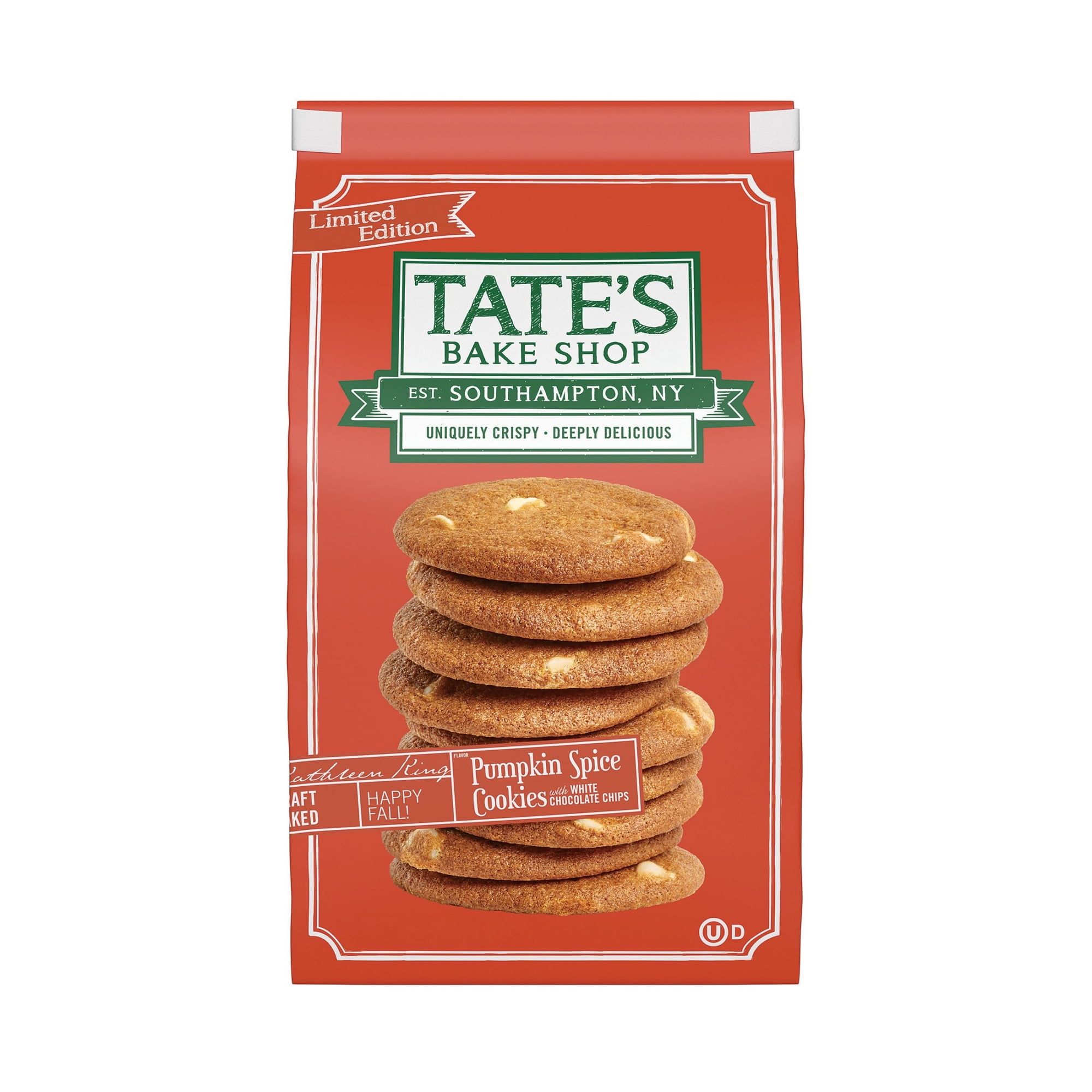 Tate's Bake Shop Pumpkin Spice Cookies with White Chocolate Chips, Limited Edition, 6.5 oz