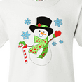 thumbnail image 4 of Inktastic Christmas Snowman in Top Hat with Candy Cane Youth T-Shirt, 4 of 5