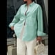 thumbnail image 5 of Camisas de Mujer con Botones, Blusas de Rayas de Larga, Blusas Casuales de Moda 2025 Verde M, 5 of 7
