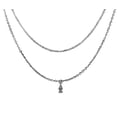 thumbnail image 2 of Delta Zeta Silvertone Double Chain Fashion Necklace, Adjustable From 18 Inches To 21 Inches.What A Great Gift For Yourself,A Friend, Or Family Member. Hypoallergenic-Safe, No Nickel, Lead In The Metal, 2 of 2
